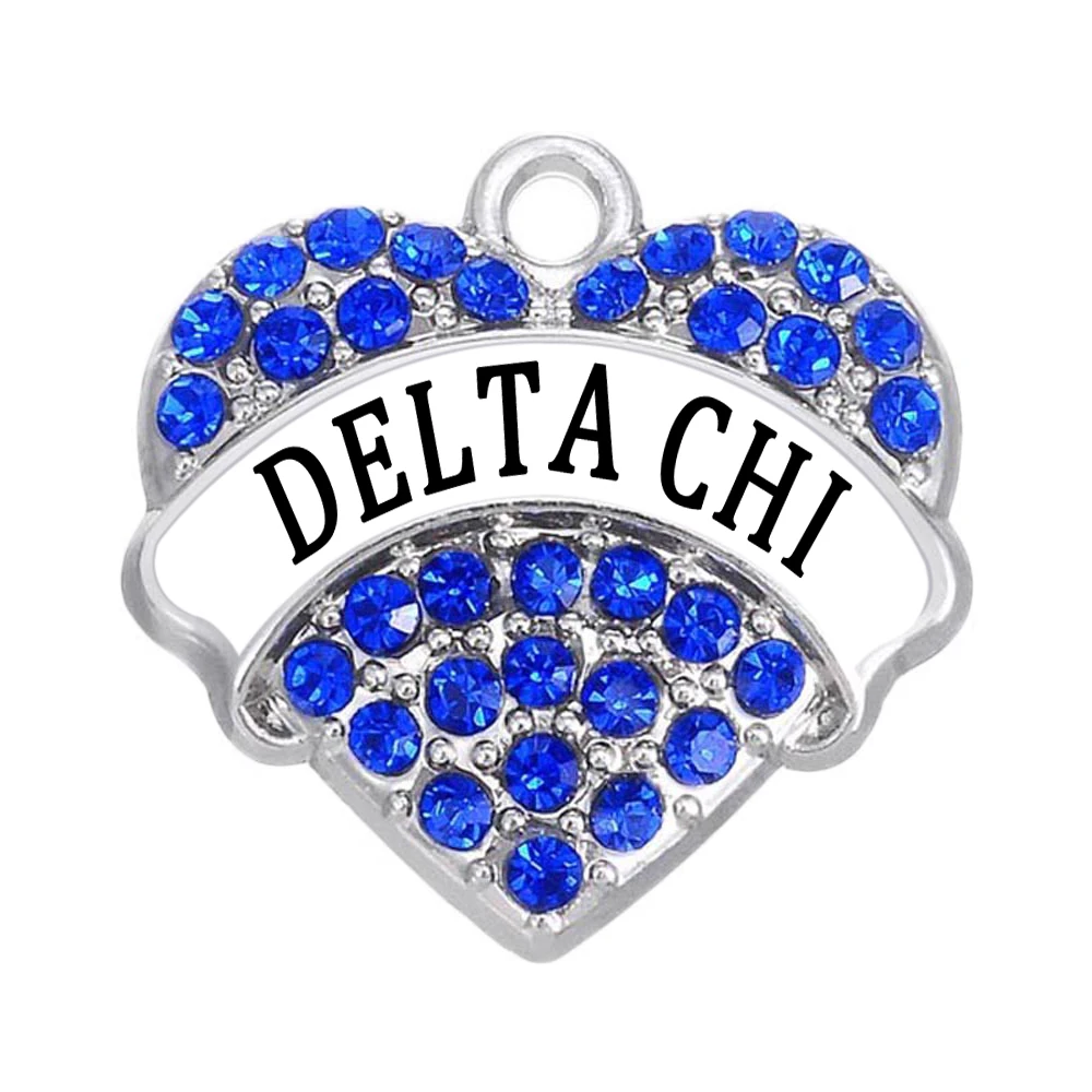 Посеребренные Подвески Стразы Delta Chi из цинкового сплава подвески в виде букв