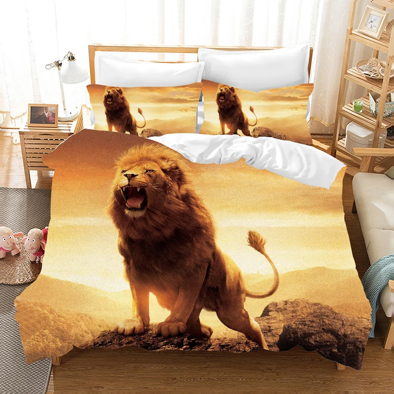 Король Лев 3d постельные принадлежности набор пододеяльников наволочки Лев Simba Детская комната Декор одеяло постельное белье s постельное белье