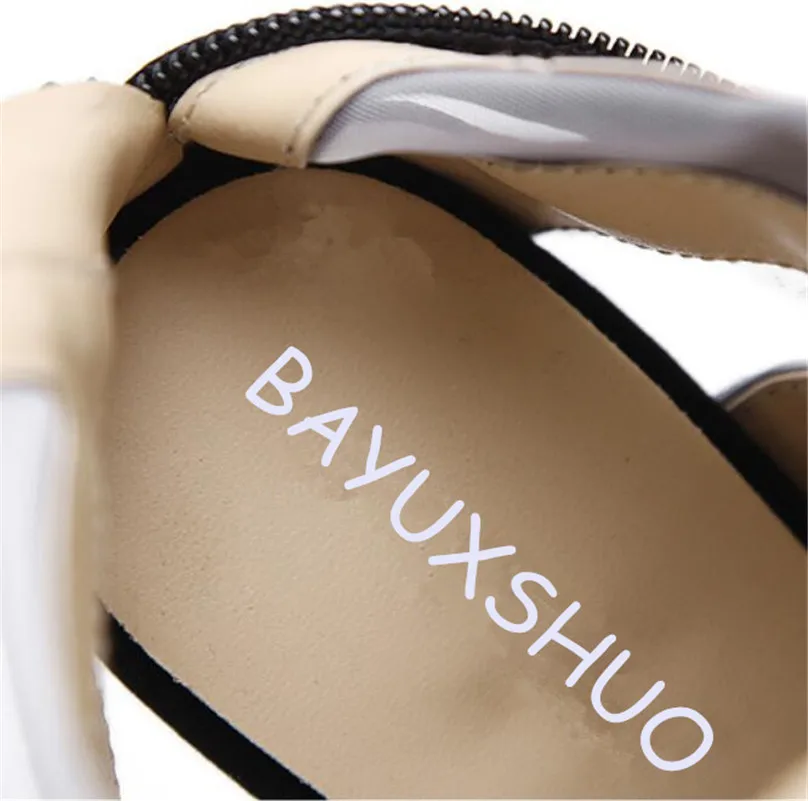 BAYUXSHUO/Новые модные пикантные сетчатые высокие каблуки для суперзвезды Женские