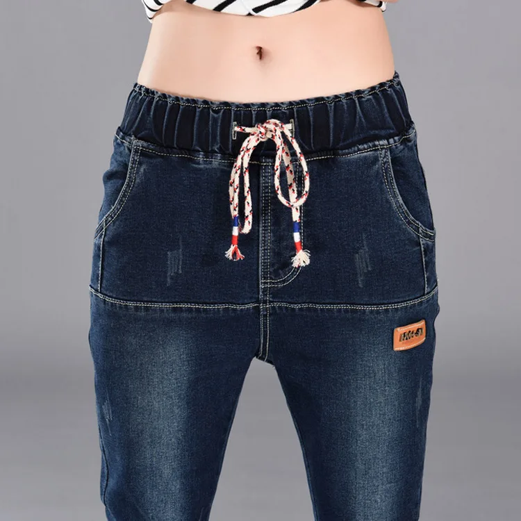 

Women Jeans 2018 Autumn Vintage Elastic High Waist Denim Pants Slim Sexy Casual Ankle Length Pencil Jeans Plus Size