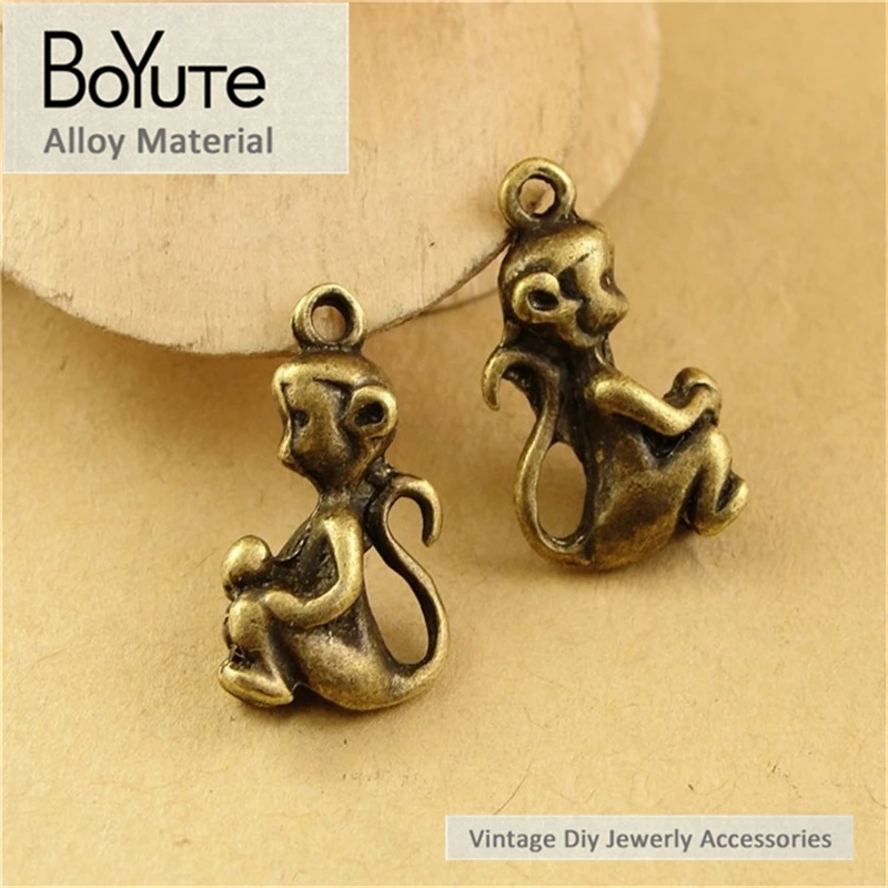 

BoYuTe (60 Pieces /lot) 18*11MM Antique Bronze Plated Metal Animal Monkey Charms Pendants Jewelry Findings for Jewelry Making
