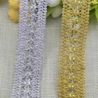 10 yardslot centipede lace belt curved edge gold and silver lace garment accessories ribbon lace trim diy 3 5cm wide