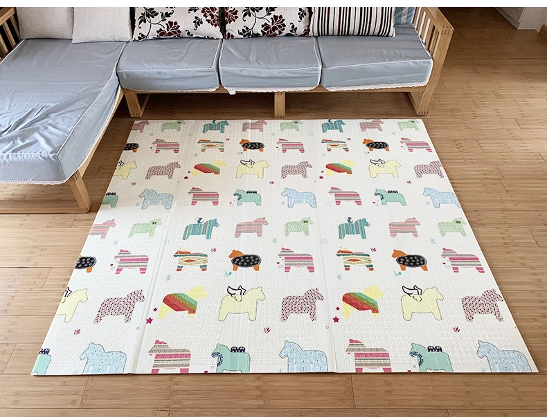 Детский Блестящий складной игровой коврик 180X200 см/71X79IN детский игровой коврик 1 см/0.4IN толщина ковер с рисунком водонепроницаемый Противоскользящий коврик