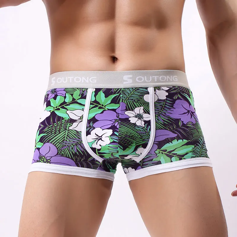green Бренд EXILIENS, мужское нижнее белье, боксеры, хлопок, цветной принт, Cueca Masculina Boxershorts, мужские боксеры, трусы, размер M-2XL 102201 - Цвет: green