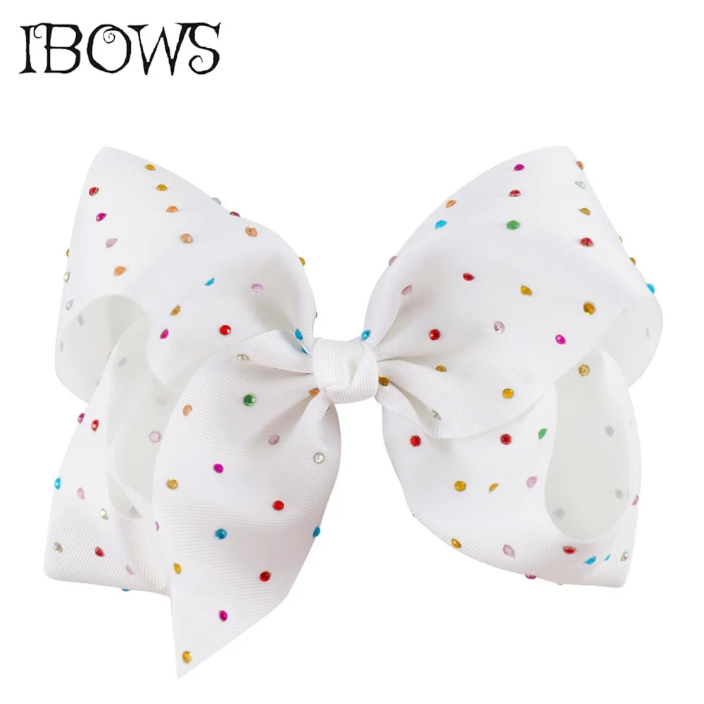 7 дюймовые однотонные Ленточные заколки для волос с искусственным бантом детей