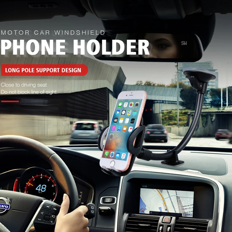 

Flexible Long Arm Car Phone Mount Windshield Dashboard Smartphone Braket Sucker Cup Mobile Phone Holder Stand
