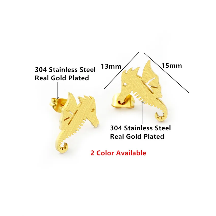 V притягивающие из нержавеющей стали милые маленькие сережки гвоздики Seahorse для