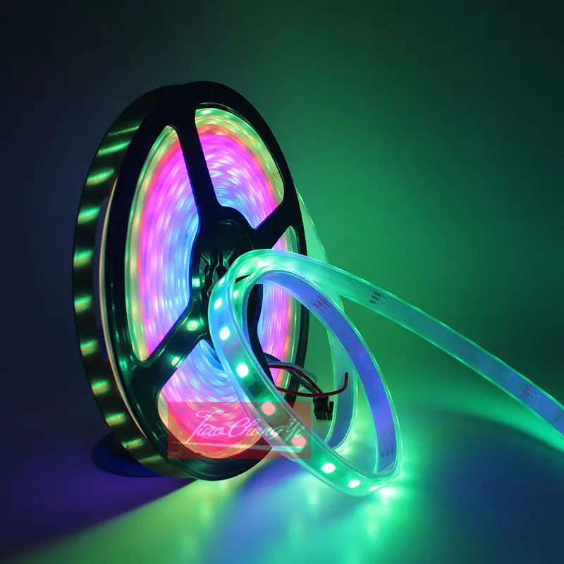 WS2811 60 светодиодный/m 24V светодиодный цифровой RGB гибкий IP67 Водонепроницаемый 5M