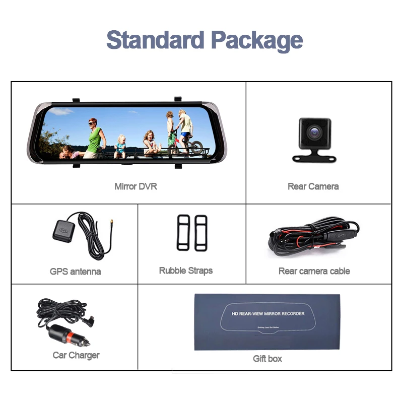 Автомобильный видеорегистратор на зеркало заднего вида Android 5 1 4G Wi Fi 10