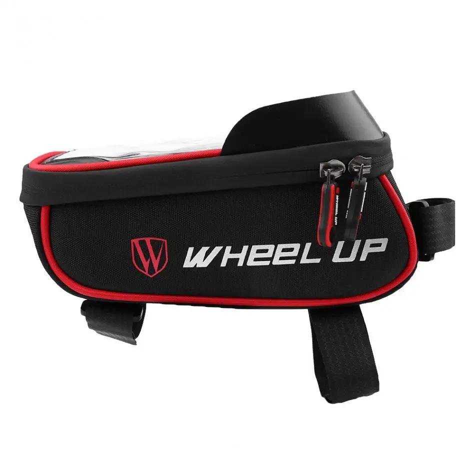 Черная велосипедная сумка на переднюю трубу чехол для телефона