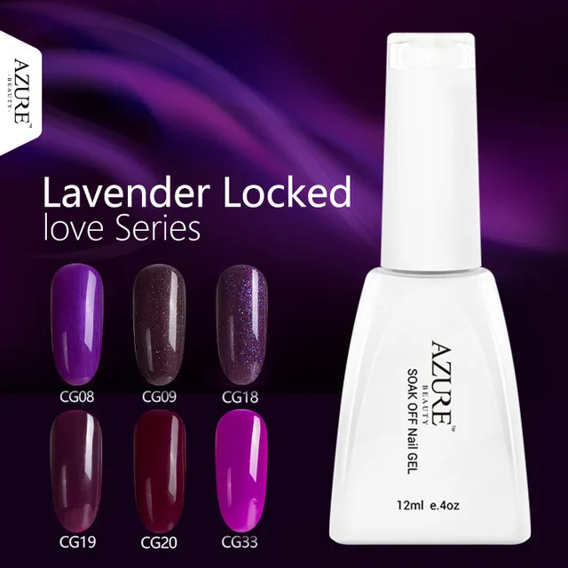 Лаки для ногтей Azure 1 шт. фиолетовые УФ гель лаки лака серии Lavender светодиодная