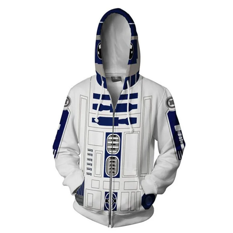 Фильм Звездные войны: Пробуждение силы порг R2-D2 толстовка на молнии для мужчин и женщин Косплей свитер Аниме Костюм 3D печать Новинка