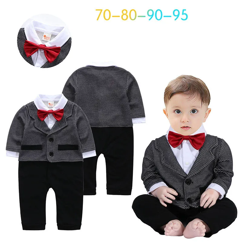 2017 New autumn infant long sleeve rompers fashion baby cotton clothes kids jumpers andsome gentleman plaid vest 17S907 |