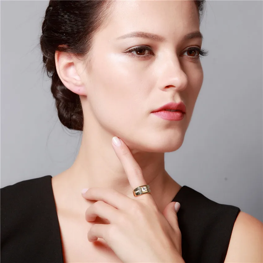 2017 белый камень серебро Цвет кольцо Высокая мода мужские свадебные кубический