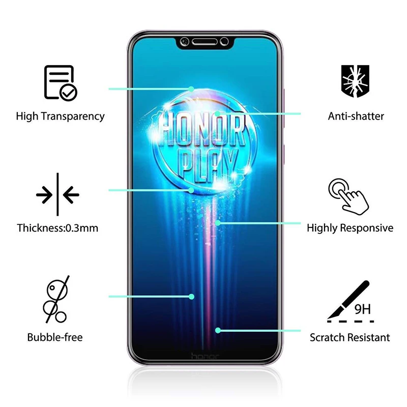 2 шт закаленное стекло для huawei Honor Play, защита экрана 9H 2.5D, Защитное стекло для телефона huawei Honor Play, стекло