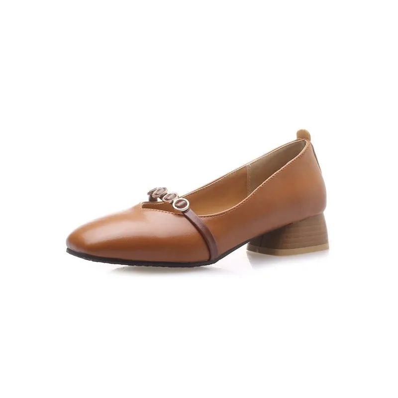 Женские туфли-лодочки на среднем каблуке с квадратным носком без шнуровки