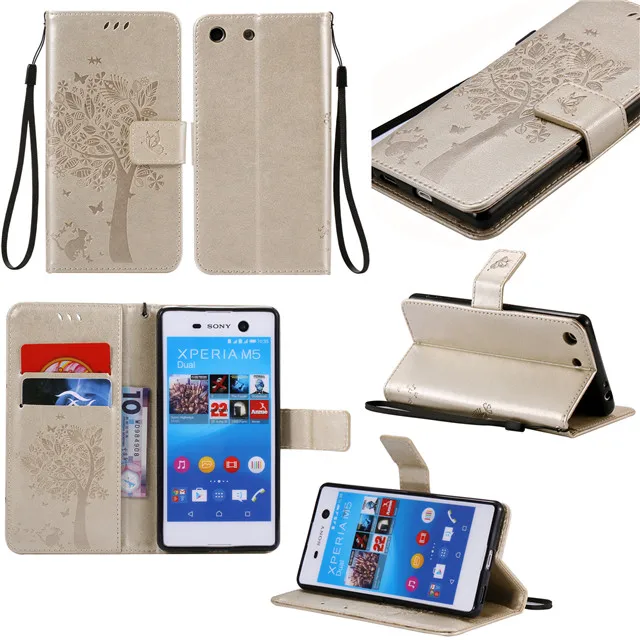 Для Sony Xperia M5 Case Роскошные искусственная кожа флип чехол для E5603 E5606 E5653 корпус