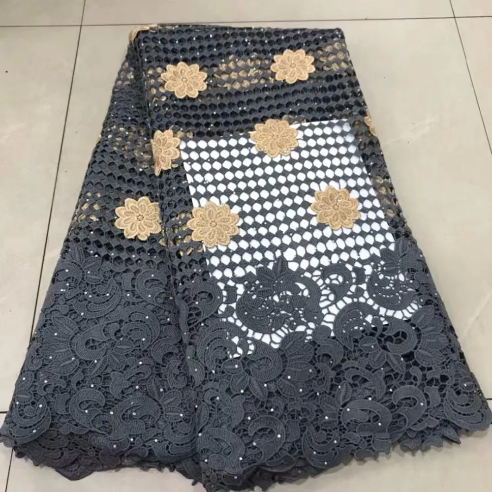 Новый Африканский орнжевый кружево ткань 2019 вышитое в нигерийском стиле высокое