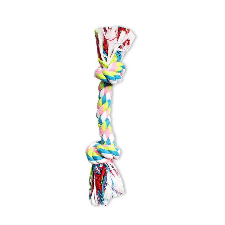 Rubber Squeaky Dog Toys Cotton Rope Ball Interactive Dog Toy Drawstring Tennis Ball Pet Chew Knot Puppy Multicolor Bell Ball