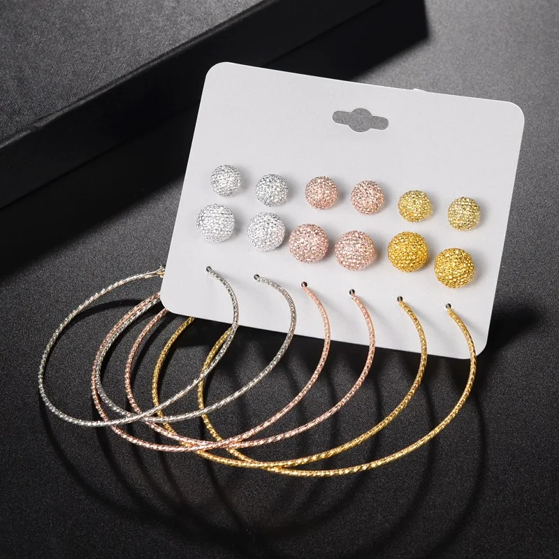 Богемные большие круглые серьги для женщин Мода Бриллиантовый шар украшения к