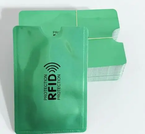 green-5pcs 5 шт./лот, анти-Rfid кошелек, блокирующий ридер, замок, банк, держатель для карт, Id, банковский Чехол для карт, Защитный металлический кредитный держатель для карт, алюминий - Цвет: green-5pcs