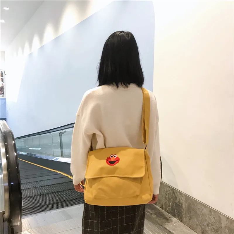 Youda Милая женская сумка на плечо с вышивкой однотонные простые студенческие