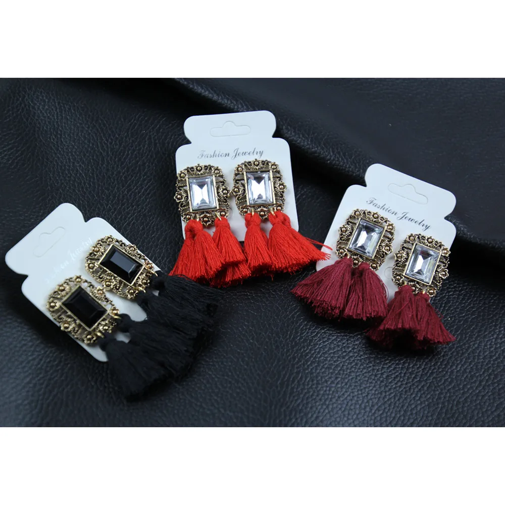 2019 новая богемная кисточка серьги Роскошные каучуковые бусины и кисточки для