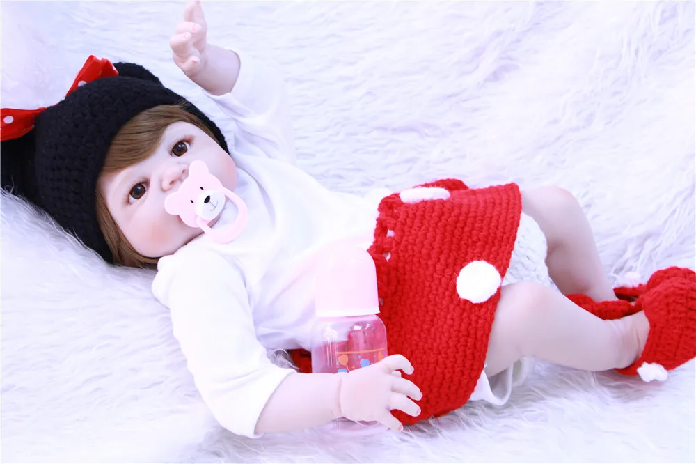 Bebe reborn 55 см силиконовая кукла для новорожденных девочек подарок на Рождество