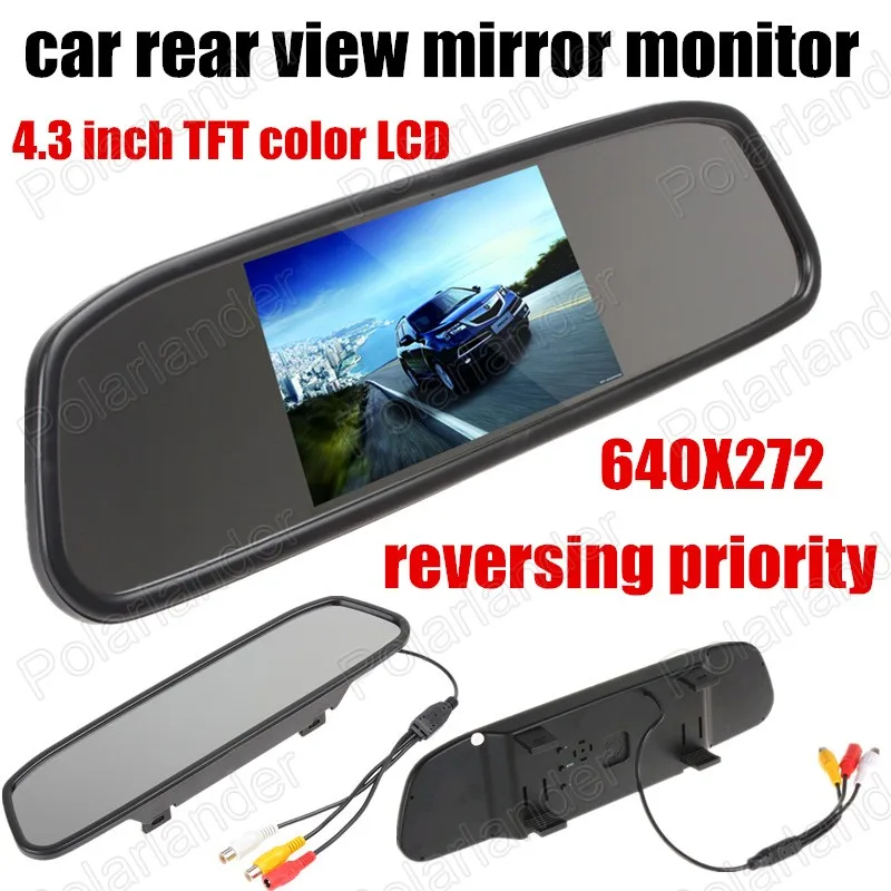 

Video Auto Parking Monitor Night Vision 4.3 inch 640x272 Car Rear view Mirror Monitor for Rear View Camera reversing priority