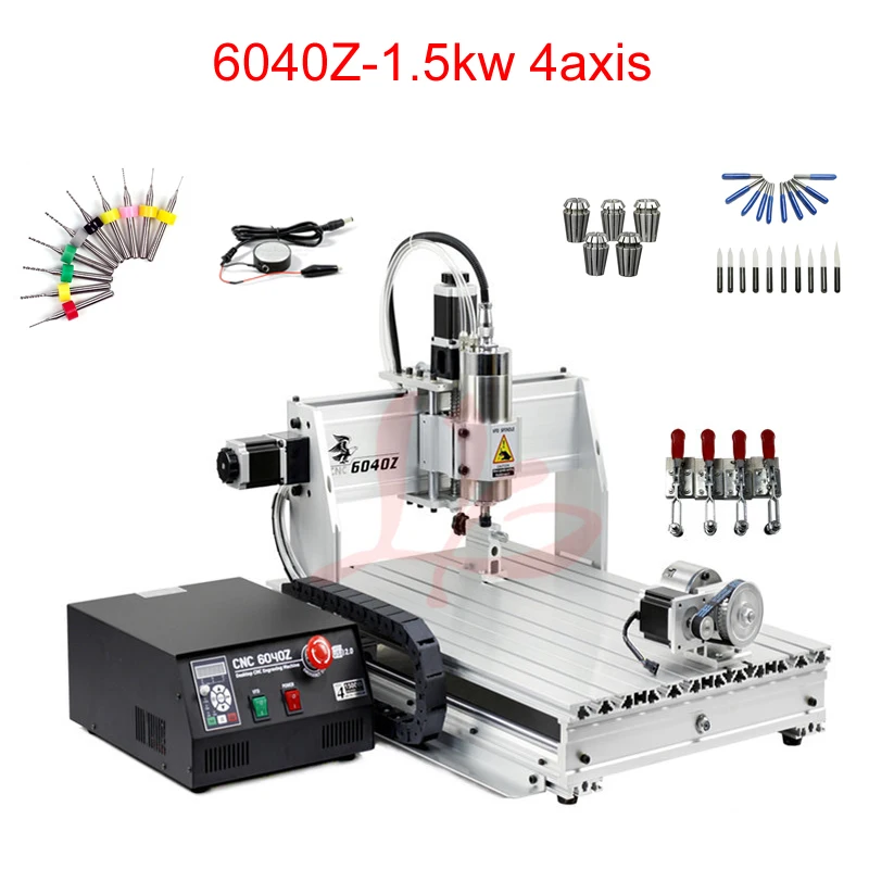 

4-осевой мини-фрезерный станок с ЧПУ 600*400 мм, Рабочая площадь, мини-токарный станок с ЧПУ с водяным охлаждением кВт, шпиндель