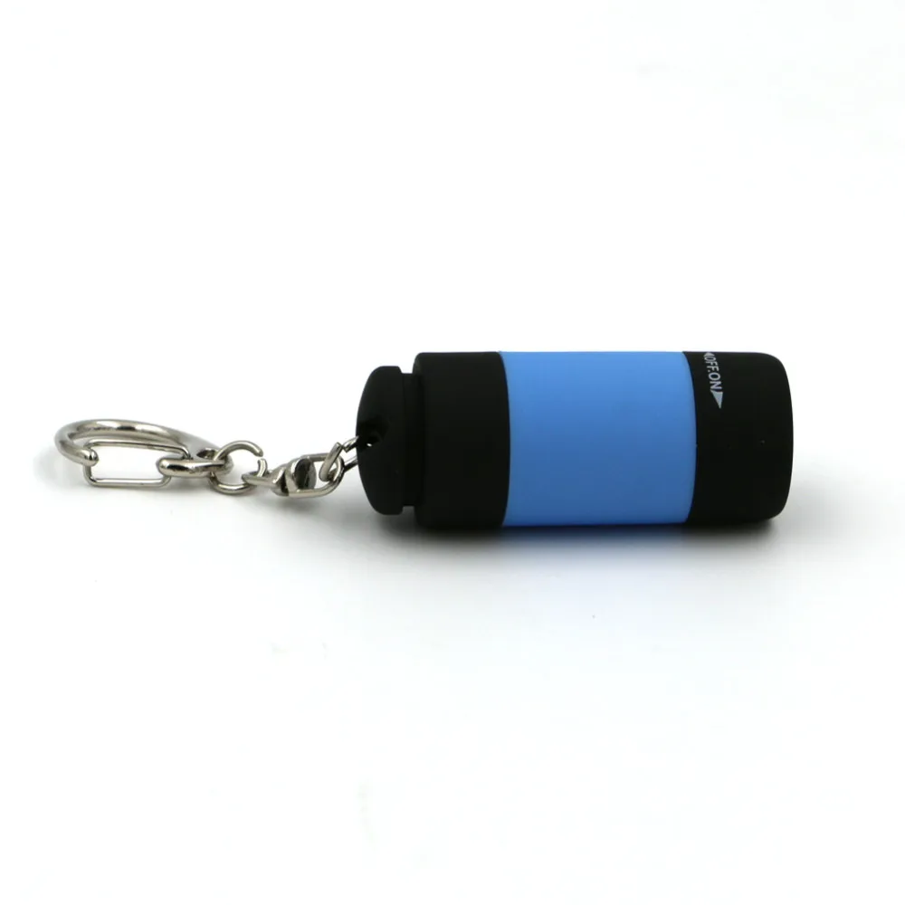 Мини брелок Карманный фонарь USB Перезаряжаемый светодиодный светильник вспышка светильник синий мини-фонарь для дома и улицы