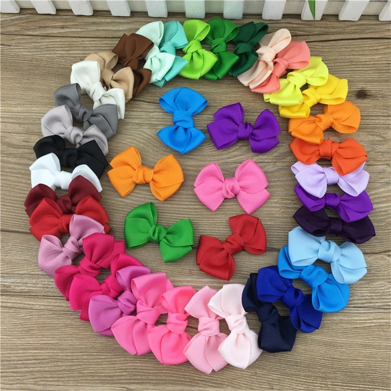 XIMA 35 шт./лот 2 5 дюйма Grosgrain ленты для волос банты с зажимом Заколки Детские