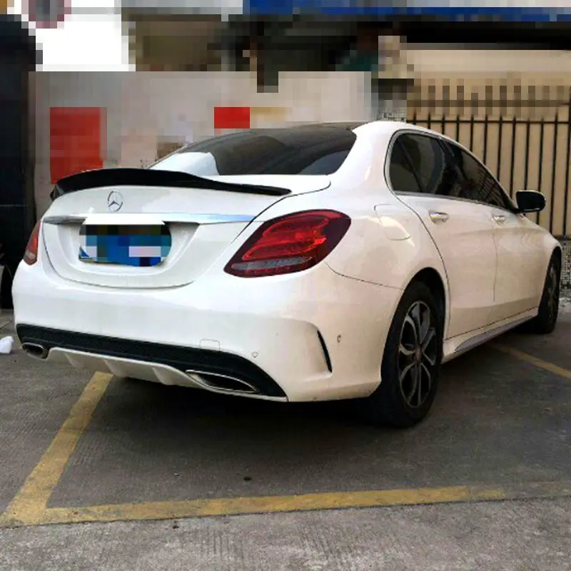 Углеродное волокно черный задний багажник спойлер для Mercedes Benz W205 C180 C200 C260 автомобильное украшение в виде хвостового крыла