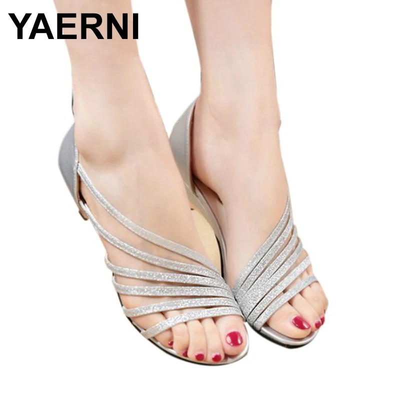 YAERNI2019summer/новые женские модные пикантные сандалии Босоножки на низком каблуке с
