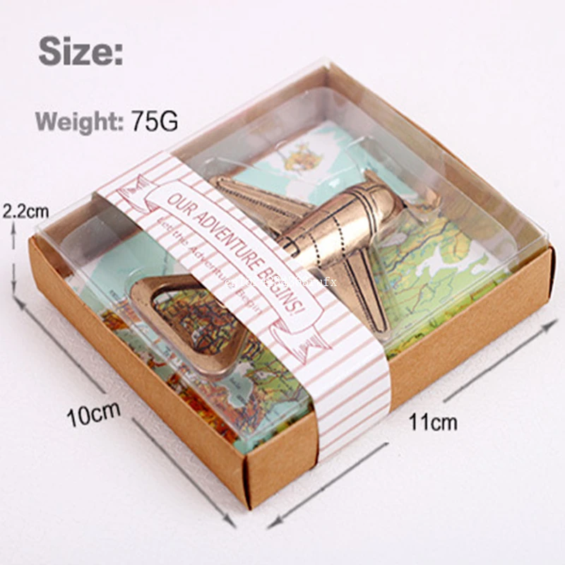 100 PCS Antique Plane Beer Bottle Opener Wedding Gift &quotLet the Adventure Begin&quot Airplane Party Favor Free Shipping | Дом и сад