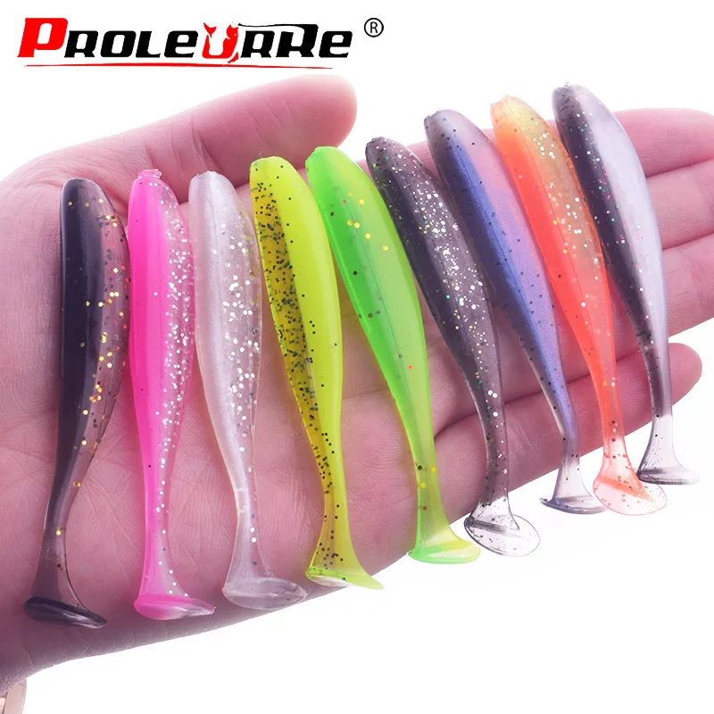 

10Pcs/lot T tail Worm Wobbler Soft Lure 75mm 55mm Swimbaits Artificial Silicone Soft Bait Bass Carp isca Flying Fishing tackle