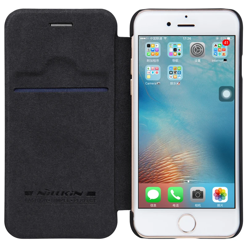 Для iPhone 7 8 чехол с откидной крышкой 4," Nillkin QIN Серия pu кожаный чехол с отделением для кредитных карт