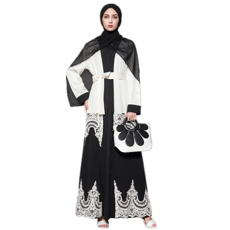 

Женское мусульманское платье Abaya, Дубай, кафтан, исламский халат, турецкие платья с открытой передней частью, тонкая мусульманская абайя, ар...