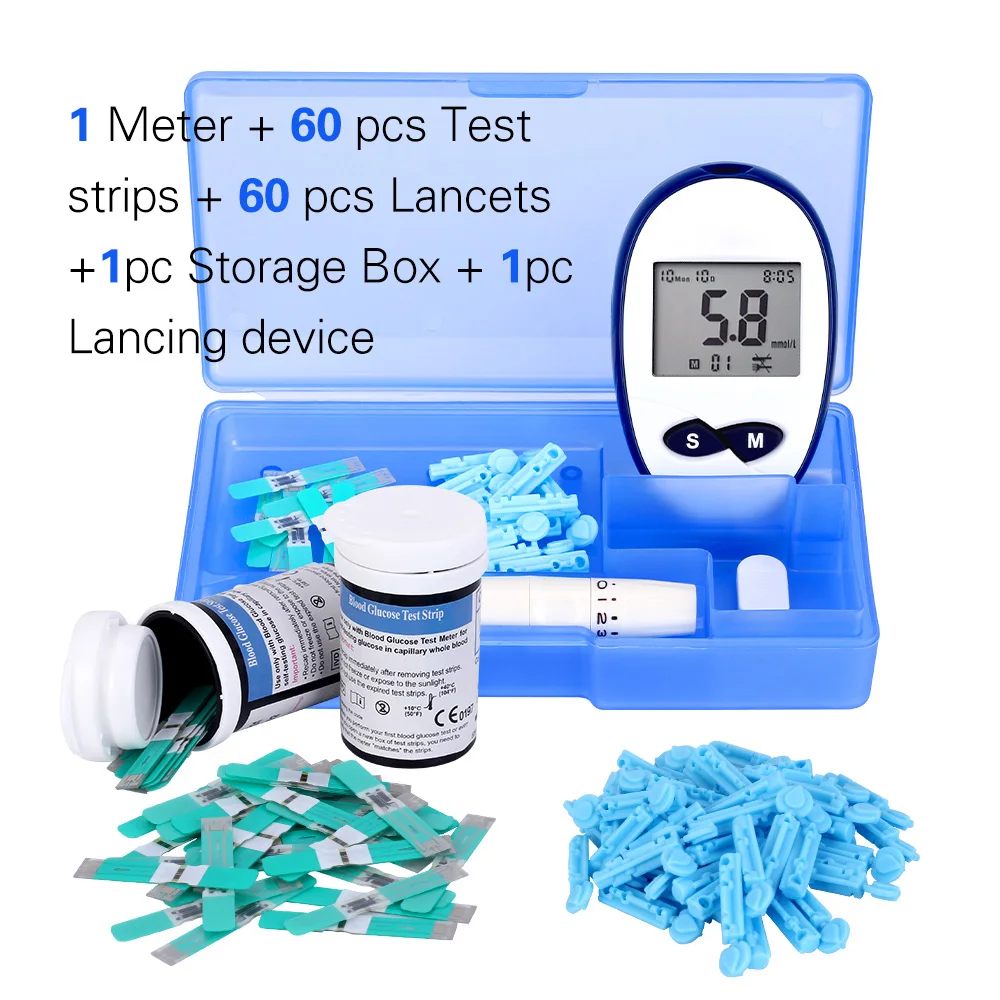 FDA безопасный точный mmol/L измеритель уровня глюкозы в крови с тестовыми полосками Lancets GLM-76 прибор для определения уровня сахара в крови глюкометр