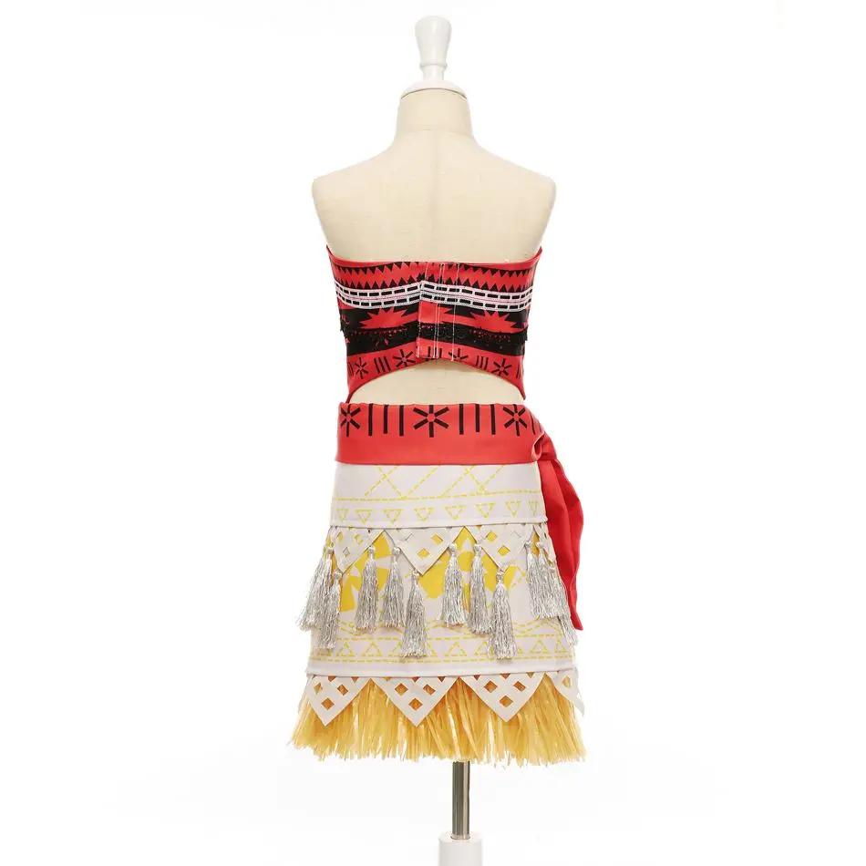 PaMaBa Moana Princess Cosplay Costume Children's Summer Beach Dress-up Kids Polynesian Style Clothing Hawaii Sundress for Girls | Детская