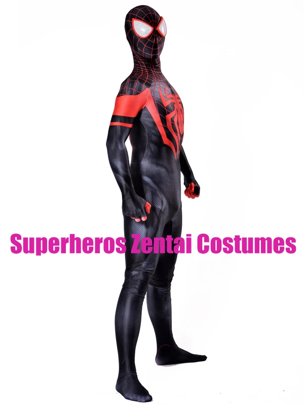 Костюм Человека паука Ultimate Miles Morales 3D принт спандекс лайкра полный корпус зентай