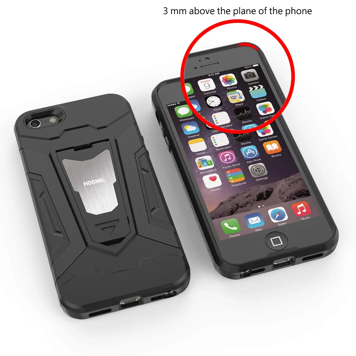 ГрандЕвер Жесткий чехол с подставкой для iPhone 7 6 6s 8 плюс Черный 3 в 1 Магнитный автомобильный держатель TPU PC Кокс X 5 5s Se он.
