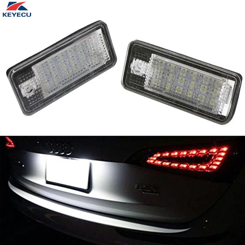 KEYECU 2 шт. 18 SMD 6000K светодиодный светильник номерного знака без ошибок для Audi A3 S3 A4 S4