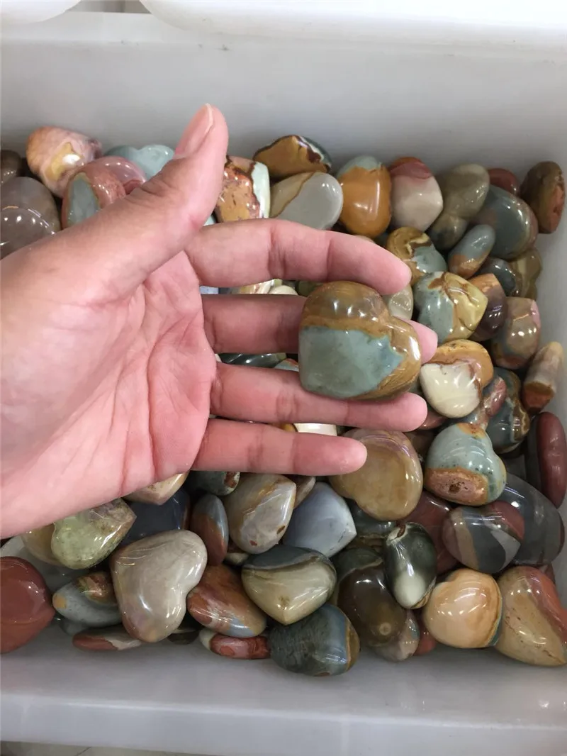 

1 pcs hot sale 100% natural ocean jasper crystal heart reiki healing Madagascar heart shaped gemstone wholesale as gift