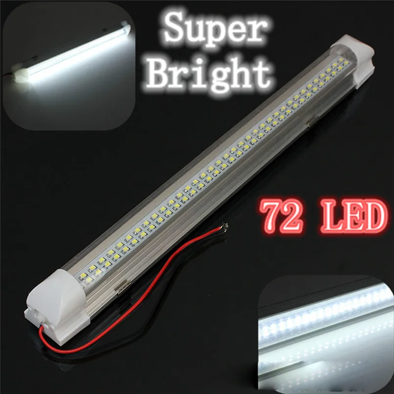 1x12V 72 светодиодный салона белый светодиодные полосы света лампы дневного ВАН КАРАВАН вкл/выкл переключатель