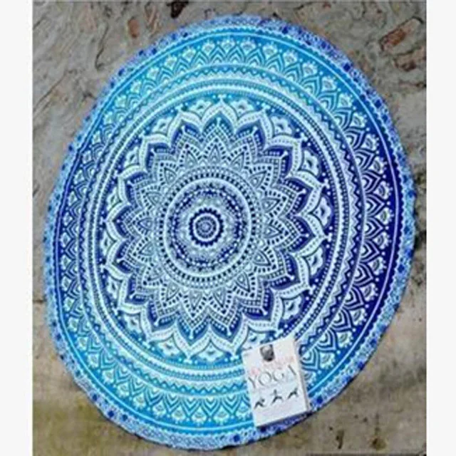 Индийская Мандала хиппи шифон Круглый Гобелен покрывало пляжное полотенце Йога