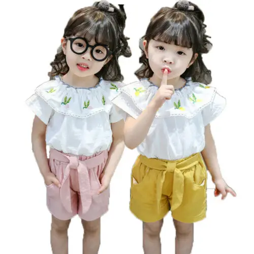 Infant Toddler Baby Girl Clothes Cotton Sleeveless Floral T-shirt Top Dress+Colorful Shorts Pants 2PCS Outfit Set | Мать и ребенок