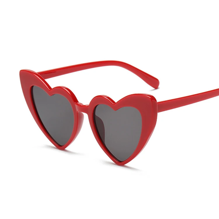 RedGray Новые модные женские солнцезащитные очки с сердечком, милые сексуальные ретро очки кошачий глаз, винтажные недорогие солнцезащитные очки, черные красные женские очки UV400 - Цвет линз: RedGray