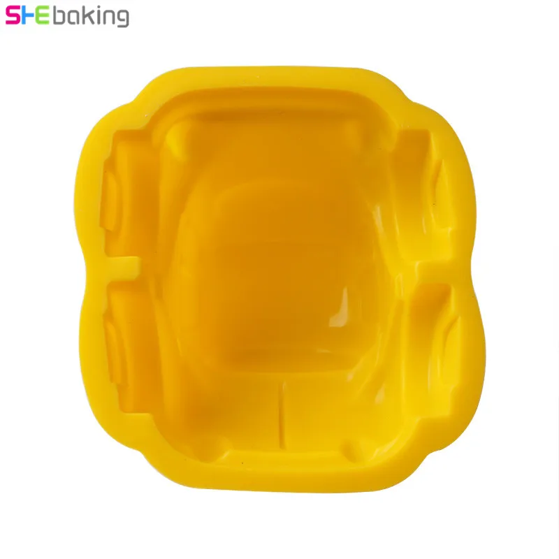 Shebaking 1pc Car Shape Silicone Mold 3D Bread Cake Mold Fondant Soap Mould Kids Birthday Cake Decoration Molds Baking Tools