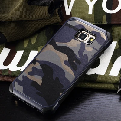 IRONGEER Военная Униформа противоударный чехол для samsung Galaxy S7 S6 край S8 S9 плюс камуфляжный чехол для samsung A3 A5 A7 J5 J7 Note 5/Note 4 - Цвет: Blue